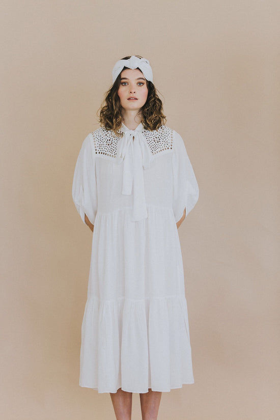 Image Title Directions Dress - Silk and Leather Lace